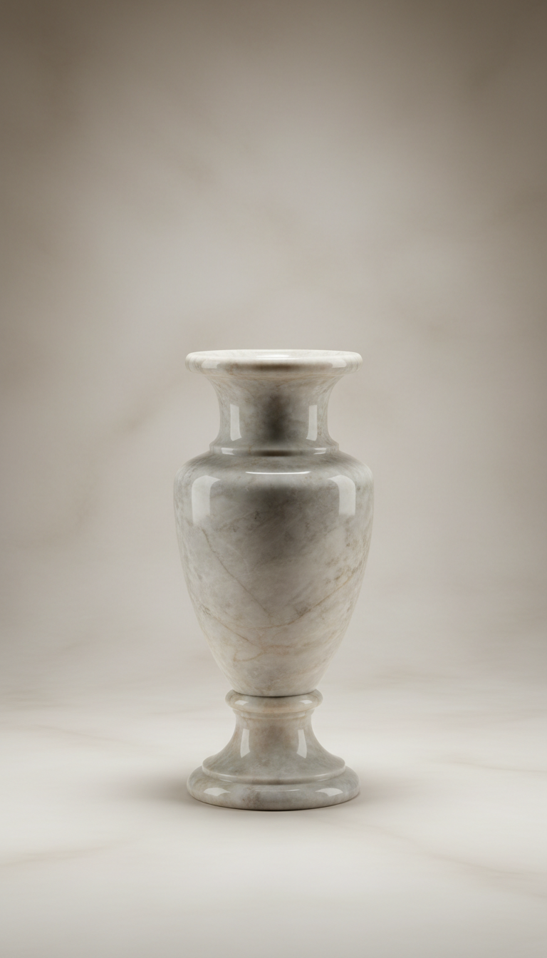 Marble Pillar Vase with Honed Finish