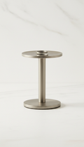 Brushed Metal Candleholder with Tapered Silhouette